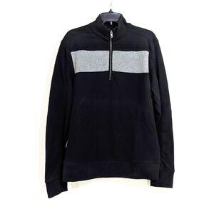 Prince & Fox Full Zip Black & Grey Colorblock Sweatshirt Jacket Size Medium Mens